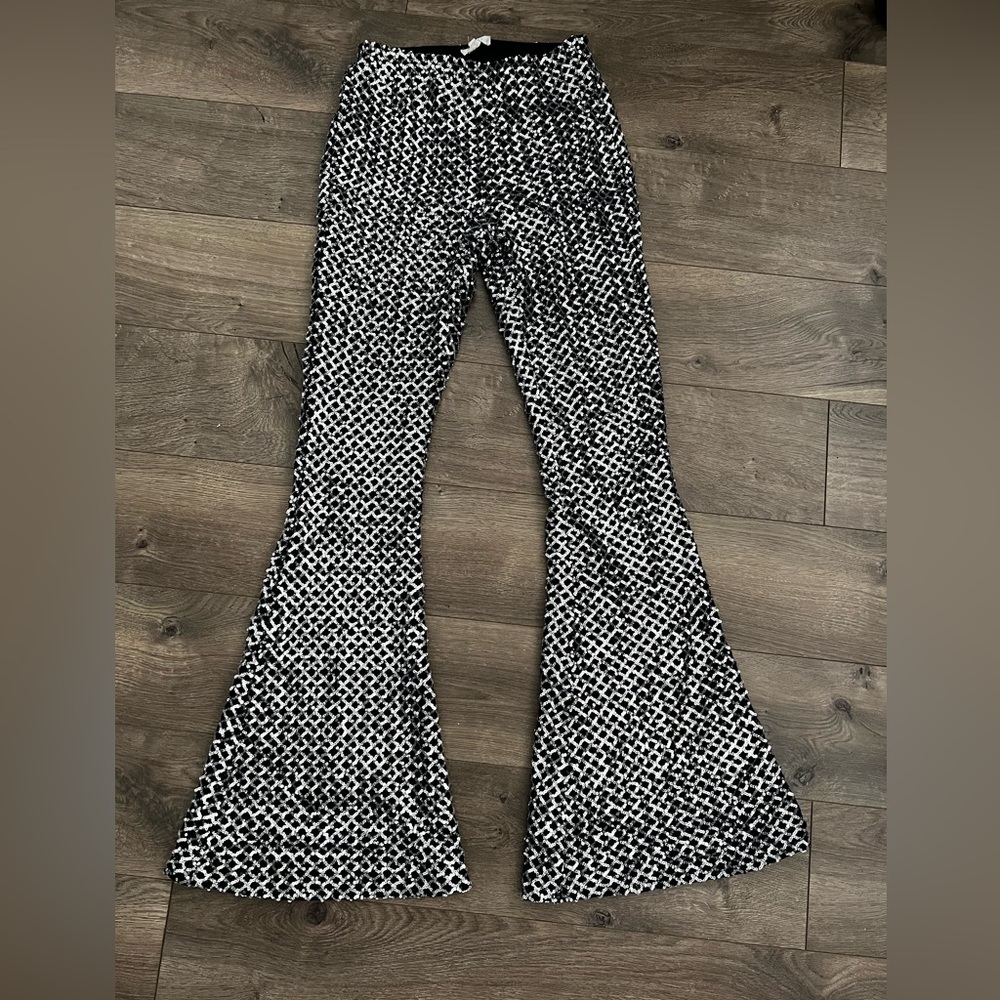 Flared Bottom Sequin Pants